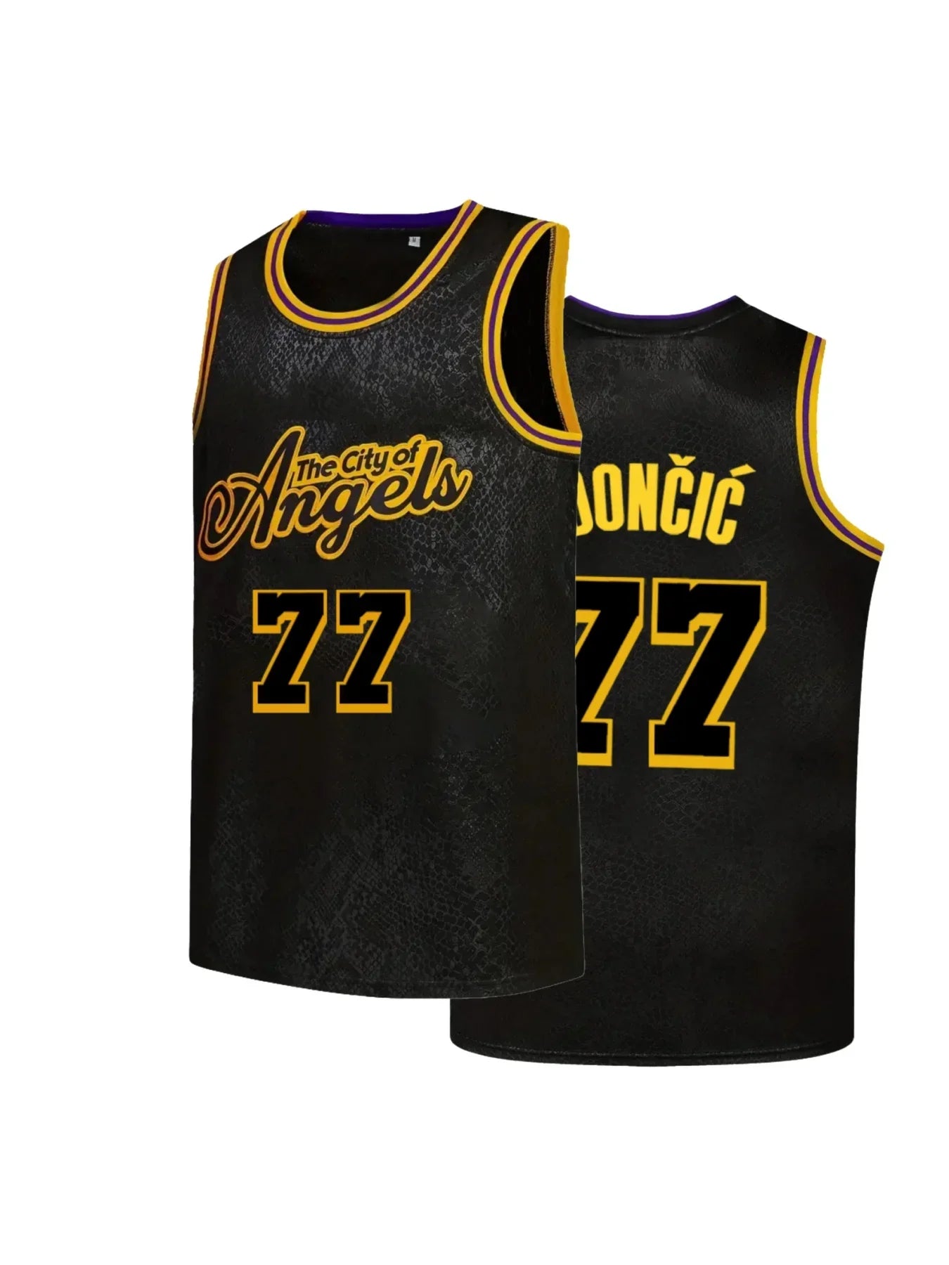 Men's #77 Los Angeles Loose Fit Basketball Jersey