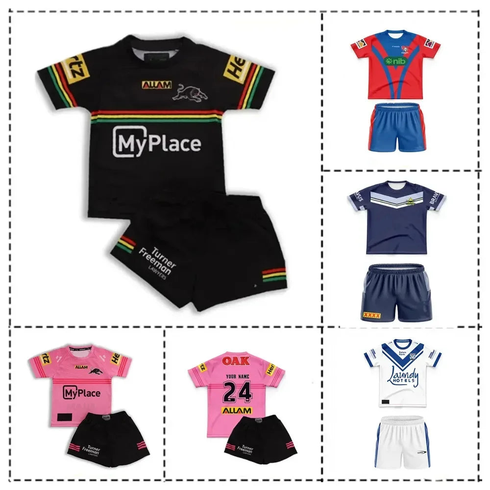 Panthers/Bulldogs Kids Customizable Home Training Rugby Jersey