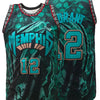 Men's Blue #12 Loose Fit Basketball Jersey with Embroidered Design