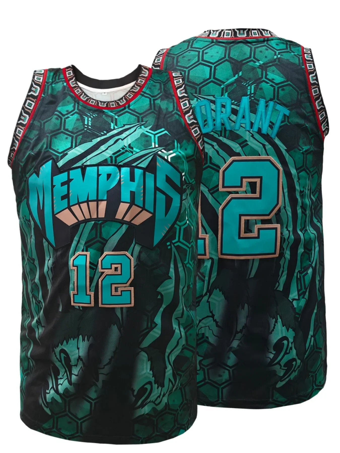 Men's Blue #12 Loose Fit Basketball Jersey with Embroidered Design